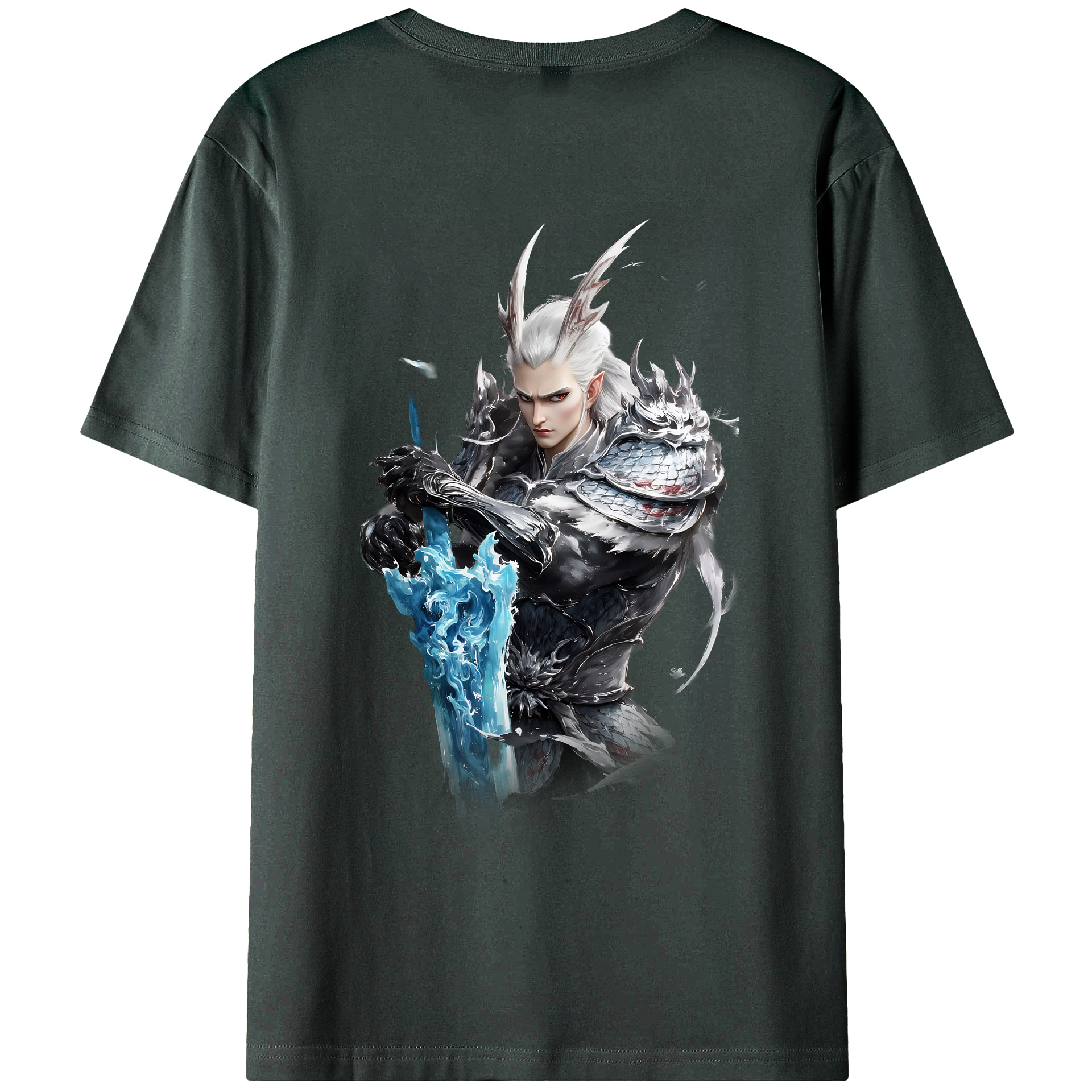 （画像用） Ne Zha 2 ナタ 魔童の大暴れ 綿100％ メンズ半袖Tシャツ（バックプリント） 通気性